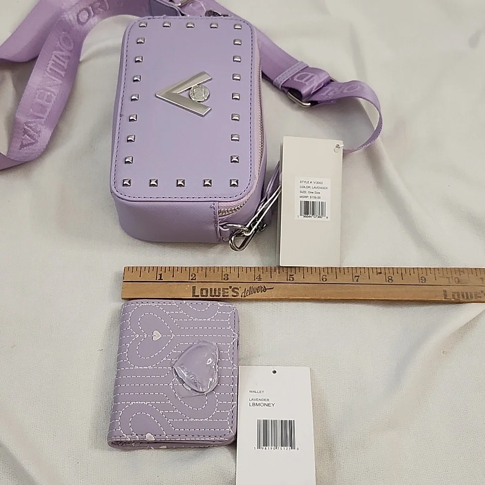 Valentino Orlandi Lavender Crossbody Bag & Coordinating Betsey Johnson Wallet